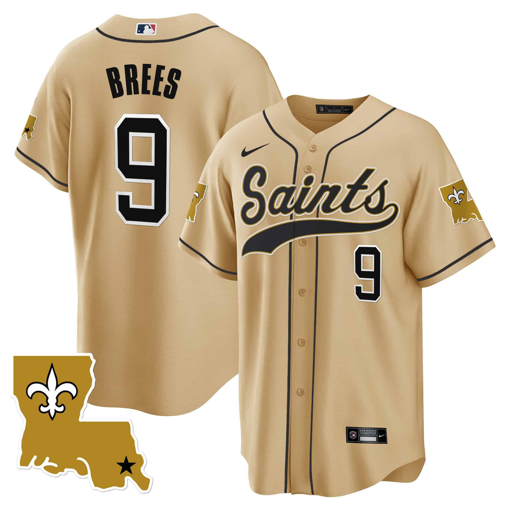 Men New Orleans Saints #9 Brees Yellow 2024 Nike 1987 Legacy Cool Base NFL Jersey